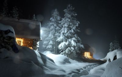 снег зима